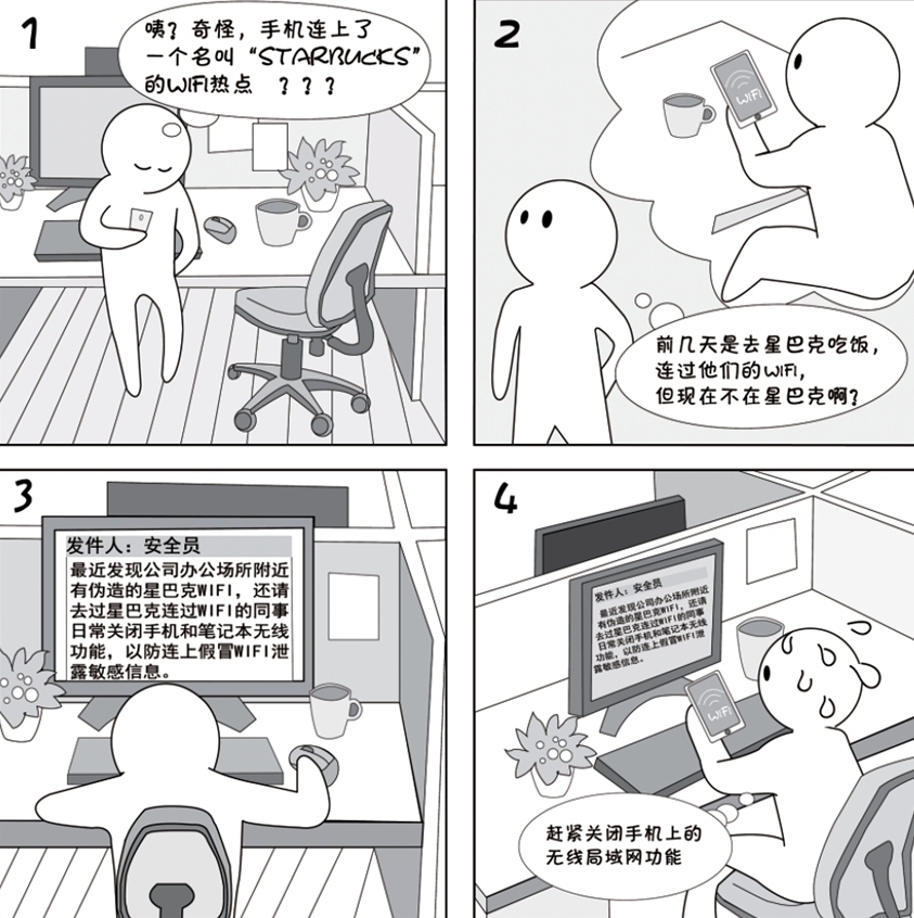 2018国家网络安全宣传周系列动漫①丨还在“蹭”免费WiFi?这些安全风险告诉你真能吓一跳 2018国家网络安全宣传周系列动漫①丨还在“蹭”免费WiFi?这些安全风险告诉你真能吓一跳